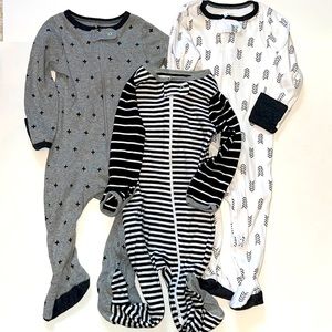 (3) Cloud Island Zipper Pajamas 6-9months